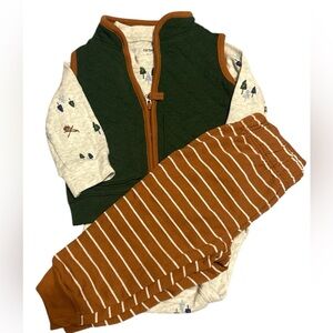 ⭐️9 Months Carter’s Baby Boys 3 Pc Outfit Set Helicopter with Vest ⭐️